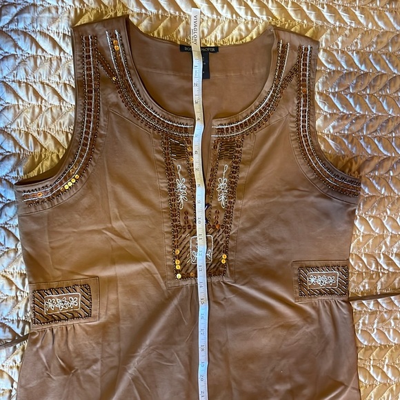 Boston Proper Sleeveless Sequin Embellished Split V-Neck Dress - Picture 8 of 10